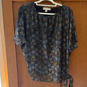 Michael Kors Black and Gold Polka Dot Blouse